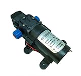 汎用 小型 電動 ウォーター ポンプ DC 12V 自動 停止 ダイヤフラム 散水 洗車 アウトドア ブラック