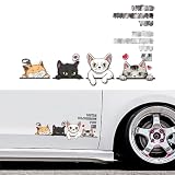 クリエイティブ装飾 車用デカール 傷あとカバー かわいい 猫のステッカー 簡単取り付け おもしろい 防水 おしゃれな個性化 車用デコレーション (窓ぺた猫)