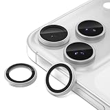 Hohotoon 対応 iPhone17 Pro 用 カメラ保護 iPhone17ProMax 用 カメラ保護フィルム ARコーティング 超高透過率 耐衝撃 宇宙航空材料 キズ防止 アイフォン17プロ/17プロマックス カメラフィルム アンチグレア 曇り防止 露出オーバー防止 黒縁取り カメラカバー いPhone 17Pro / 17 Pro Max 用レンズカバー （シルバー 1セット）