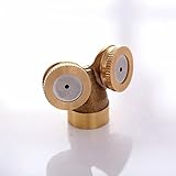 Kicode 2パック2ヘッドミストノズル調整可能なガーデンスプリンクラーガーデンホースノズル銅ノズル1/2 "内部ネジ1/4"外部ネジ真鍮