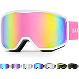 Supertrip スキーゴーグル レディース メンズ 曇り止め UV保護 スノーゴーグル スノーボードゴーグル 大人用 ユース用(ピンク(VLT 23%))