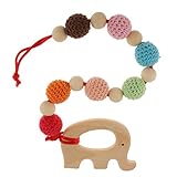 Lovoski カラフル　ビーズ　象形　ティースリング　木製　目と手調整　つかむ鍛え