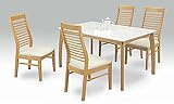 北欧風 ダイニングテーブル チェア 5点セット (ナチュラル)