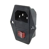 URBEST10A 250V AC Rocker Switch 3 Pin IEC320 C14 Inlet Module Plug Fuse by URBEST