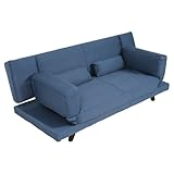 ソファ ソファー ベッド ソファベッド 2人掛け 背もたれ 両肘 リクライニング ブルー