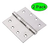Matee 2 - Packシルバー4 " x4 " 304ステンレス鋼フルほぞ穴ボールベアリングドアヒンジwith Screws Included