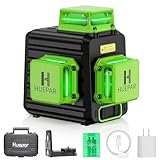Huepar HX04CG レーザー墨出し器 4Dグリーンラインレベル（LCDスクリーン、パルスモード、レーザー明るさ4段階調整機能付き）、4x360クロスライン - 磁気ベース＆ハードケース付属 モデル -男性、父親への贈り物