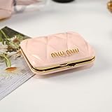 新しいmiumiu化粧鏡ピンクの両面ポータブルミラーハイエンドビジネスギフト折りたたみ(ピンク)