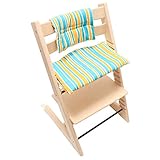 (ストッケ トリップトラップ用) オリジナル クッション カバー 撥水 撥油 日本製 (アイランドブルー・ストライプ)