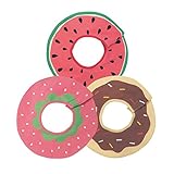 防水３６０度丸型スタイ ３柄セット スイカ＆イチゴ＆ドーナッツ