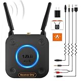 1Mii Bluetoothオーディオレシーバー 3.5mm/RCA/同軸/光デジタルブルートゥース 5.1レシーバー aptX HD/低遅延/apt-X/AAC/SBC HiFiBluetooth 受信機 3Dサラウンドダブルアンテナ設計 有線スピーカーまたはホームストリーミング音楽システム用の超長距離伝送 使用中に充電 プラグアンドプレイ 音量調節 B06Pro