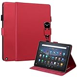 Kedic Fire HD10 ケース (2021) Fire HD10 Plus ケース Fire HD 10 11世代 カバー 耐衝撃 Fire HD 10 2021 ケース かわいい動物 Fire HD 10 Plus カバー スカード収納 スタンド機能 傷つけ防止 Fire HD 10 タブレットカバー [Fire HD 10 / Fire HD 10 Plus 2021] (赤)