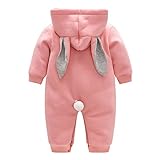 ロンパース フード付き ウサギ カバーオール 赤ちゃん着ぐるみ 90cm アウターウェア 防寒着 出産祝い 衣装 hibote