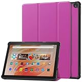 Thursday Fire HD 10 (2023年モデル) 互換品 [10.1インチ] ケース カバー PU レザー 手帳型 スタンド機能 マグネット内蔵 パープル