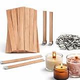 【快適良品スヤスワ】キャンドル 芯 木製 ウッドウィック ダブルタイプ 130mm 無塗装 固定台付きDIY 手作りキャンドル 芯 木 (20枚(10組))