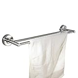 KES Suction Cup Double Towel Bar SUS 304 Stainless Steel No Drill Wall Mount Contemporary Bathroom A