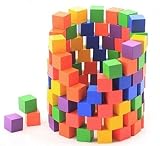 木製 積み木 ブロック 100個 セット 知育 玩具 おもちゃ (カラー)