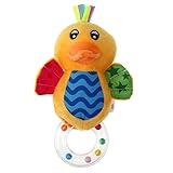 Domybest おもちゃ 子供おもちゃ ぬいぐるみ ガラガラ ふわふわ 知育玩具 新生児 赤ちゃん カラフル 聴覚 視覚刺激 お祝い ギフト（リトルアヒルの形 ）