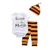 Cutelove　Tシャツ+ロングパンツ+帽子3点セット　赤ちゃん　春　秋　コットン　ロンパース　可愛い　ストライプ