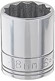 SkのハンドツールのLLC SK2318 0.38インチ12ポイント標準メトリックソケット18ミリメートルドライブ