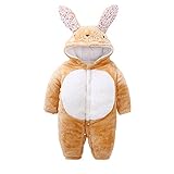 エルフ ベビー(Fairy Baby)ベビーロンパース 着ぐるみ 防寒着 前開きフード付き 可愛いうさぎ 73cm