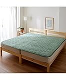 [nissen(ニッセン)] Coco.Fa 敷きパッド ベッドパッド 大判 ファミリーサイズ 綿100％ タオル地 4人用 オリーブグリーン