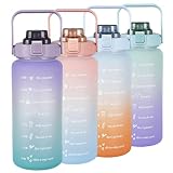 TSQIBU ボトル 水筒 大容量 2000ml ポータブルストロースポーツウォーターボトル BPAフリー プラスチックウォーターボトル 大人 子ども アウトドア スポーツ 登山用 キャンプ ランニング ジム ハイキング 自転車 (2000ml,purple)