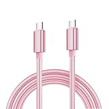 明誠 USB Type C 充電ケーブル【長さ1.5m】USB C to C PD60W対応 急速充電 iPhone 16 充電ケーブル 高速データ転送 USB2.0 高耐久 ナイロン編み素材 MacBook Pro、iPad、iPhone 16 Pro Max、iPhone 15、Galaxy等USB-C機種対応(1.5m、ローズゴールド)