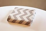 Eco Friendly Cotton Baby Blanket - Chevron Grey Linen - Made in USA by Bluebird Blanket