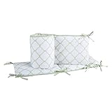 トレンドラボシーフォームベビーベッドバンパー、セージ