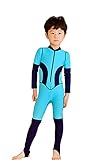 HIMOE水着 子供 オールインワン ベビー ジュニア 4色選択可 キッズ水着 潜水服 スイムウエア 撮影服 紫外線対策 UVカット コスチューム (110cm, 水色・ネイビー)