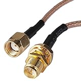Bingfu RFピグテールオスとSMAジャックセンターバルクヘッドでピンをRP - SMAプラグメスケーブルでバスケットを使用してrg-316 Coax – 20インチ（20 cm ) (パックof
