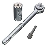 夢の空【 フリー サイズ 】万能ソケットレンチ ゲイターグリップ 多機能ハンドツール ラチェット 7～19mm 対応 ユニバーサル レンチ 修理 修復 ３セット