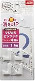 跡が目立たない 石膏ボード用 ベスト マジカルピンフック ミニマム ホワイト 4個入り 4-64