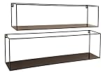 壁ラックFranco S / 3 l35 – 45 cm Ironパウダーコーティング Set of 2 - Long Shelves ブラック WHW20180306