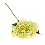 Lovoski 造花　人工　アジサイ　花　絹　植物　結婚式　パーティー　庭　装飾　６色選べる - 緑
