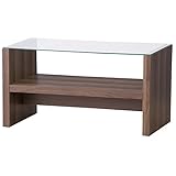 インテリア 家具 便利 おしゃれ カフェテーブル 木製/強化ガラス製 棚収納付き CAT-BR ブラウン