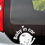 EWIN 4枚車の中で赤ちゃんがいるよビニールデカール可愛いステッカー車トラックの後ろに標識（男の子）