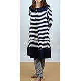 シルクル マタニティ パジャマ :前開き・長袖 チェック×無地切り替えマタニティパジャマ