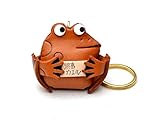 Lucky Frog 動物 3Dレザーキーチェーン (L) VANCA CRAFT-コレクターキーリングチャームペンダント 日本製
