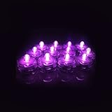 Hommii　　防水　LEDキャンドル　無煙蝋燭LEDライト 誕生日会やパーティーなどの飾り クリスマス飾り LEDライト　24個入り　60時間以上点灯可能　紫色