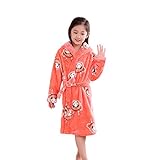 PIKA　バスロープ　キッズ　ボーイズ ガールズ兼用　子供パジャマ　厚い　可愛い　ボーイズ ガールズ兼用　柔らかい　上品フランネル　暖かい　秋冬ベビー浴衣 size S (オレンジパンダ)