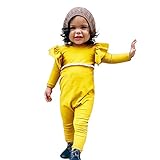 POTOJP ロンパース 子供服 女の子 無地 連体服 フライングスリーブ キッズ服 カバーオール ベビー服 パジャマ アウト服 プレゼント/満月/出産祝い (80)