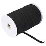 TKY ゴム紐 平ゴム 裁縫 手芸 工作 手作り 縫製 弾性 弾性バンド ズボン (ブラック, 幅10mm×長さ100m)