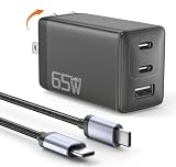PD 充電器 65W タイプｃ急速充電器 Type-C充電 GaNIII 進化超低温 三台同時充電 (ミッドナイト)