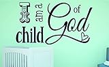 Design with Vinyl RAD 1105 2 "I Am A Child Of God Kids Baby Boy Girl Bedroom Bible Quote" Vinyl Wall