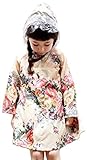 キッズ フラワー レインコート 花柄 (M（100ｃｍ～110ｃｍ）)