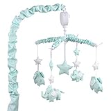 Mint Green Musical Mobile With Elephants, Clouds and Stars by The Peanut Shell by The Peanut Shell