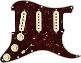 Fender ギターパーツ Pre-Wired Strat Pickguard, Hot Noiseless SSS, Tortoise Shell 11 Hole PG