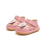 レザーソフトボトム幼児靴0-1歳のプリンセスの靴のビーチサンダル (色 : ピンク, サイズ : 16)